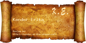 Kender Erika névjegykártya